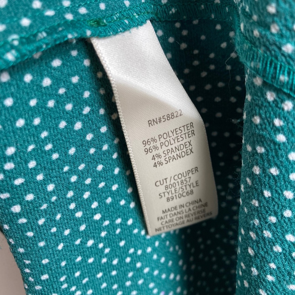 Max Studio Green Polka Dot Tiered Maxi Dress Ruffle V-Neck Smocked Waist Medium - Picture 4 of 8